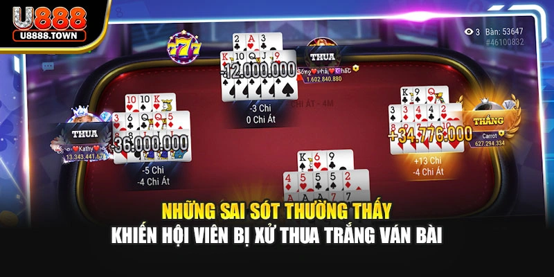 Những sai sót thường thấy khiến hội viên bị xử thua trắng ván bài